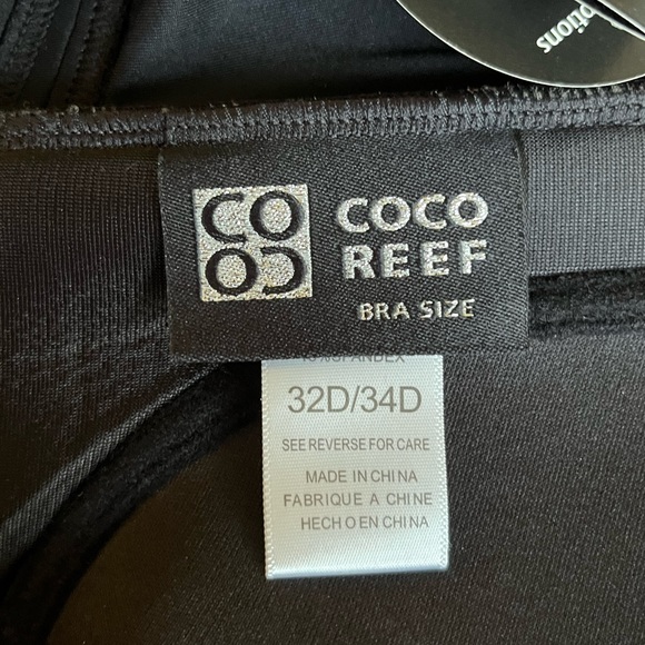 Coco Reef 32D 34D Black Sand Bandini Molded Bra Swimwear Tankini Top New - Picture 7 of 7